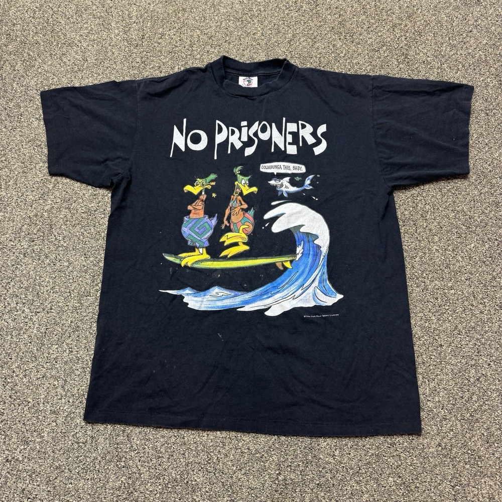 The Duck Head Company No Prisoners Surfer Beach Bum T-Shirt XL 1994 Cowabunga
